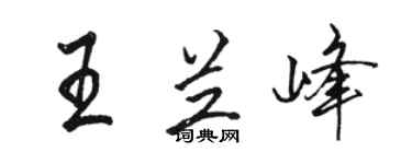 駱恆光王蘭峰行書個性簽名怎么寫