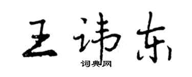 曾慶福王諱東行書個性簽名怎么寫