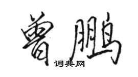 駱恆光曾鵬行書個性簽名怎么寫