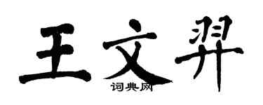 翁闓運王文羿楷書個性簽名怎么寫
