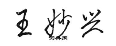 駱恆光王妙興行書個性簽名怎么寫