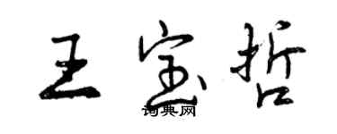 曾慶福王寶哲行書個性簽名怎么寫