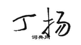 駱恆光丁揚草書個性簽名怎么寫