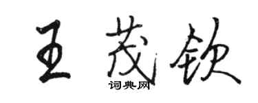駱恆光王茂欽行書個性簽名怎么寫