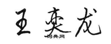 駱恆光王奕龍行書個性簽名怎么寫