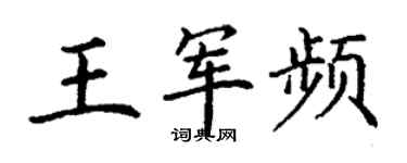 丁謙王軍頻楷書個性簽名怎么寫