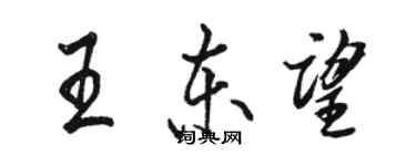 駱恆光王東望行書個性簽名怎么寫