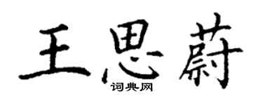 丁謙王思蔚楷書個性簽名怎么寫