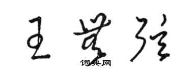 駱恆光王無弦草書個性簽名怎么寫