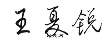 駱恆光王夏銳行書個性簽名怎么寫