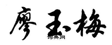 胡問遂廖玉梅行書個性簽名怎么寫