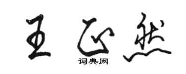 駱恆光王正然行書個性簽名怎么寫