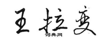 駱恆光王拉變行書個性簽名怎么寫