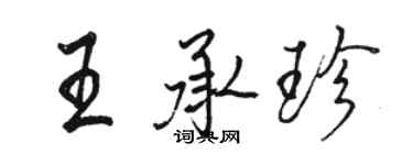 駱恆光王承珍行書個性簽名怎么寫