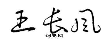 曾慶福王長風草書個性簽名怎么寫