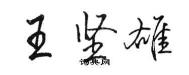 駱恆光王堅雄行書個性簽名怎么寫