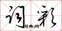 梁錦英詞彩草書怎么寫