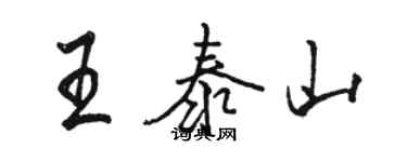 駱恆光王泰山行書個性簽名怎么寫