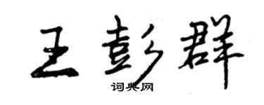 曾慶福王彭群行書個性簽名怎么寫
