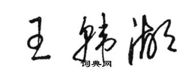 駱恆光王韓湖草書個性簽名怎么寫