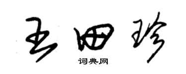 朱錫榮王田珍草書個性簽名怎么寫