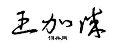 曾慶福王加誠草書個性簽名怎么寫