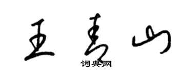 梁錦英王青山草書個性簽名怎么寫