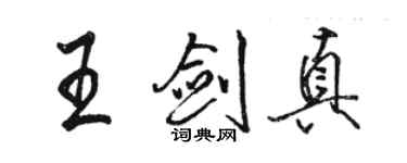 駱恆光王劍真行書個性簽名怎么寫