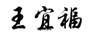 胡問遂王宜福行書個性簽名怎么寫