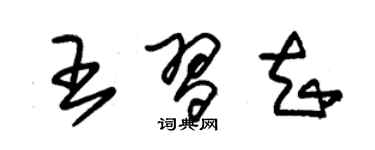 朱錫榮王習知草書個性簽名怎么寫