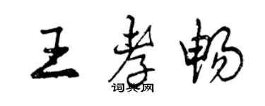 曾慶福王孝暢行書個性簽名怎么寫