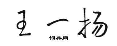 駱恆光王一揚草書個性簽名怎么寫
