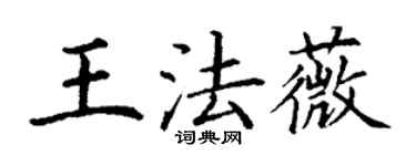 丁謙王法薇楷書個性簽名怎么寫