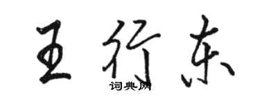 駱恆光王行東行書個性簽名怎么寫