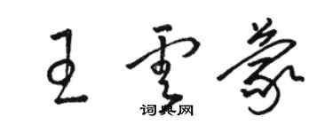 駱恆光王雲蒙草書個性簽名怎么寫