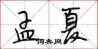 段相林孟夏行書怎么寫