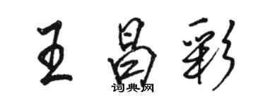 駱恆光王昌彩行書個性簽名怎么寫