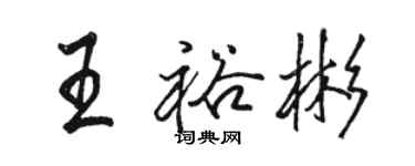 駱恆光王裕彬行書個性簽名怎么寫