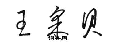 駱恆光王采貝草書個性簽名怎么寫