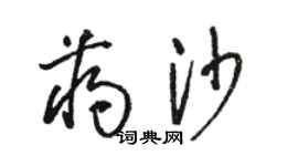 駱恆光蔣沙草書個性簽名怎么寫