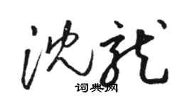 駱恆光沈龍草書個性簽名怎么寫