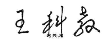 駱恆光王科教草書個性簽名怎么寫