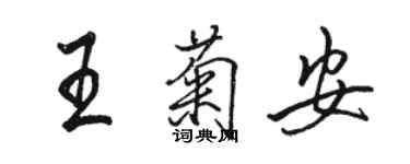 駱恆光王菊安行書個性簽名怎么寫