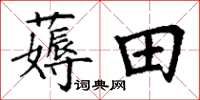 丁謙薅田楷書怎么寫