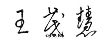 駱恆光王茂慧草書個性簽名怎么寫