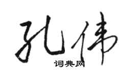 駱恆光孔偉行書個性簽名怎么寫