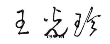 駱恆光王光珍草書個性簽名怎么寫