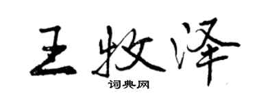 曾慶福王牧澤行書個性簽名怎么寫