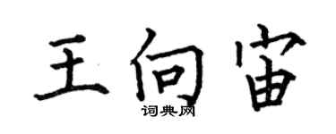 何伯昌王向宙楷書個性簽名怎么寫