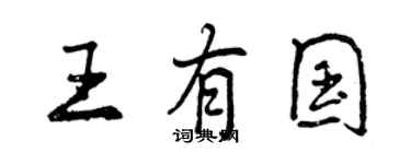 曾慶福王有國行書個性簽名怎么寫